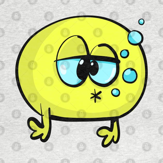 emoji that has sunk in the water and is disappointed and blowing bubbles by duxpavlic